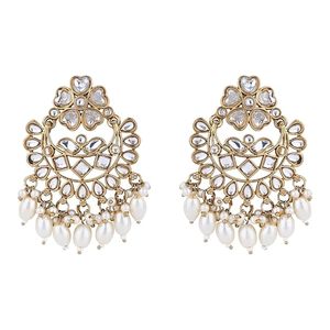 Ensemble collier et boucles d'oreilles en alliage plaqué or rose avec perles d'imitation et véritables perles, bijoux de mode pour femmes, pour les soirées - Product Image 3
