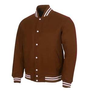 Chaqueta Varsity de Cuero para Hombre de Alta Calidad con Parche Bordado Personalizado, Cuello Alto, Método de Tejido de Ganchillo, Resistente al Viento y Transpirable - Product Image 6