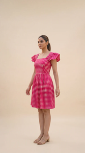 เดรสสั้นลายสก็อตสีชมพูสำหรับผู้หญิง ฤดูร้อน สไตล์ลำลอง พิมพ์ลายตาราง เดรสทรงเอ แฟชั่นสตรีทแวร์ ชุดไปงานปาร์ตี้ ขายส่ง - Product Image 5