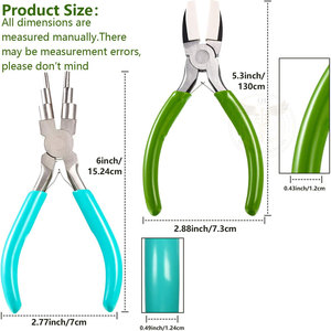 เครื่องมือทำเครื่องประดับ 2 ชิ้น คีมทำห่วง 6 in 1 สีฟ้าและสีเขียว - Product Image 3