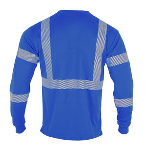 Polo à manches courtes en coton vert néon, coupe-vent, de sécurité, confortable, avec bandes réfléchissantes, haute visibilité, vêtements de travail - Product Image 3