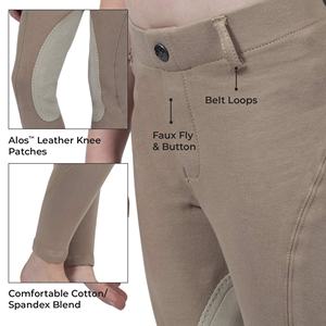 Horsekraft Culottes d'équitation pour enfants en tissu extensible coton élasthanne avec genouillères en suède respirantes Vêtements équestres pour l'équitation indienne - Product Image 5