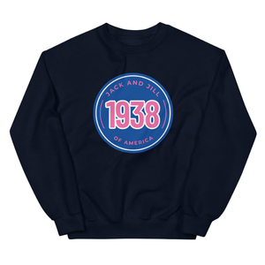Sweat-shirt à col rond bleu foncé et rose avec motif, en molleton doux, à manches longues, unisexe, décontracté, vêtement de mode d'hiver - Product Image 1