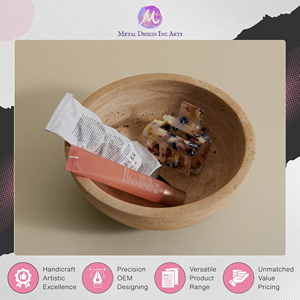 Proveedor con Experiencia en Venta al por Mayor de Cuencos Decorativos Redondos Hechos a Mano de Mármol Travertino para Decoración del Hogar en Oferta - Product Image 4