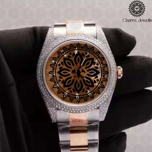 Montre de luxe Charm_Jewells en acier inoxydable 40 mm, cadran analogique, verre lumineux, mouvement mécanique, mode homme, date automatique, étanche - Product Image 1