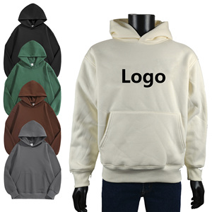 Sweat-shirt à capuche en molleton avec logo personnalisé, 100% coton, coupe classique, sweat-shirt décontracté pour homme, streetwear d'automne - Product Image 3