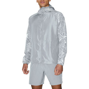 Conjunto de Chaqueta Cortavientos y Pantalones Cortos de Nailon Reflectante Ecológico, con Capucha y Cierre, Transpirable, para Correr, con Logotipo Personalizado para Adultos - Product Image 1