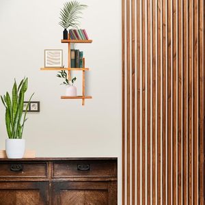 Estante Flotante de Pared de Madera con Múltiples Compartimentos para Decoración del Hogar y Almacenamiento - Product Image 4