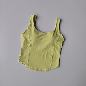 Soutien-gorge de sport pour femme, couleur unie, à bretelles halter, col carré, sans couture, respirant, séchage rapide, haut de yoga et fitness, maintien élevé - Product Image 4