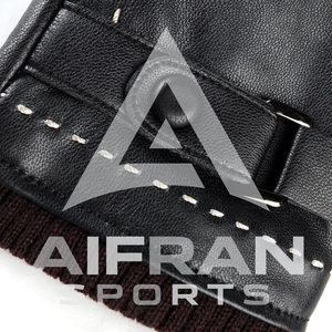 Gants en cuir de luxe AIFRAN pour hommes, compatibles écran tactile, chauds pour l'hiver, doublés polaire, en véritable peau de mouton, gants de mode élégants, vente en gros - Product Image 4