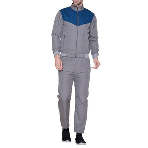 Conjunto Deportivo Azul para Hombre, Chaqueta con Cremallera y Bloques de Color, Pantalones con Cintura Elástica y Bolsillos Laterales, Ropa Deportiva Informal para Otoño - Product Image 1