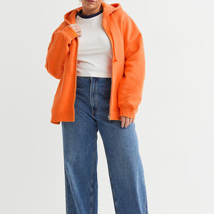 เสื้อฮู้ดซิปแบบกำหนดเองสำหรับผู้หญิง ขายส่งเสื้อฮู้ดผู้หญิงพร้อมโลโก้สั่งทำ เสื้อฮู้ดโอเวอร์ไซส์สไตล์สตรีทแวร์ - Product Image 3