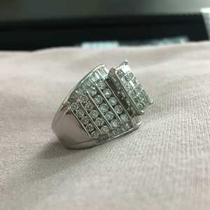 Anillos de Diamantes Reales de 3.13 Ct, Corte Redondo y Princesa, Anillo de Compromiso y Boda de Diamantes Blancos Naturales para Mujer, Plata de Ley 925 - Product Image 2