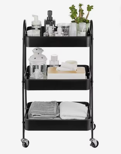 OEM/ODM Vietnam 3 Tier Metal Storage <b>Rack</b> Trolley Movable Floor Standing Organizer for Kitchen Bedroom - Product Image 3