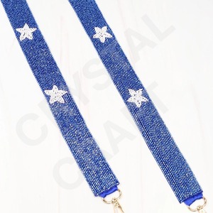 CRYSTAL CRAFT Sangle en sangle tissée ornée de perles de verre violettes avec texte en relief jaune 'CALLIN'BATON ROUGE' Accessoire vintage écologique - Product Image 5