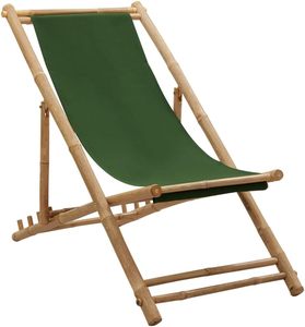 Chaise de salle à manger en bambou écologique, chaise pliante, chaise longue de plage en toile, chaise longue de jardin réglable pour l'extérieur - Product Image 3