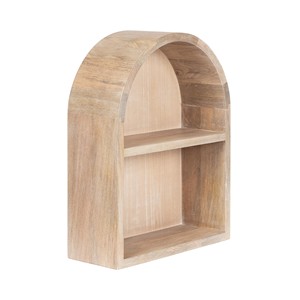 Étagère murale géométrique en bois de manguier |   Décoration en bois naturel artisanal |   Vente en gros - Product Image 1