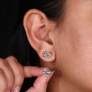 Lab Grown Diamond Stud <b>Earrings</b>, Round Solitaire Diamond <b>Earrings</b>, Screw <b>Back</b> Studs, Rose Gold Diamond <b>Earrings</b>, Gift for Her - Product Image 3
