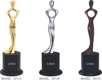 Trophée portable élégant en alliage de zinc, modèle 327 A B C, plaqué or, argent, rouge, gravé au laser, durable, pour récompenses sportives et de jeux