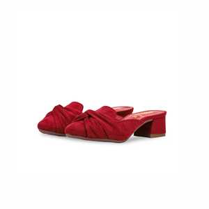 Girls <b>Mid</b>-<b>Calf</b> Maroon Formal Pumps KD2293 - Product Image 3