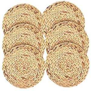 Handmade Modern Design Round <b>Wood</b> Natural Durable Eco-Friendly Table Mat Set - Product Image 6