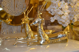 Figura de Ciervo de Metal Chapado en Oro, Estatua de Antílope Pulida, Adorno Animal para Decoración del Hogar - Product Image 6