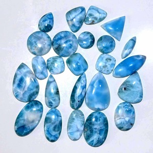 Pierre précieuse cabochon en larimar véritable, cristal bleu naturel, pierre brute pour la création de bijoux faits main, disponible à la vente. - Product Image 6