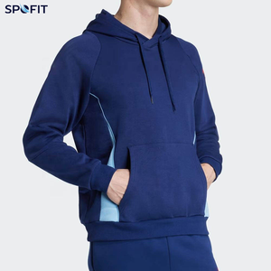 เสื้อฮู้ดสีน้ำเงินแบบใหม่มาแรง แขนเสื้อแบบแร็กแลน สีพื้นเรียบง่าย สวมใส่สบาย ทรงปกติ เหมาะสำหรับใส่ในฤดูใบไม้ร่วง - Product Image 4
