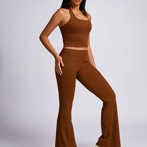 Conjuntos Deportivos para Mujer, Camisetas Deportivas Ligeras y Pantalones Acampanados para Entrenamiento y Running, Venta Caliente 2026 - Product Image 3