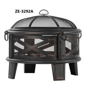 Brasero à flamme profonde avec couvercle distributeur de cendres et bouclier anti-flamme, pour brûlage de bois, 45000-49999 BTU, en métal galvanisé, durable, pour extérieur - Product Image 2