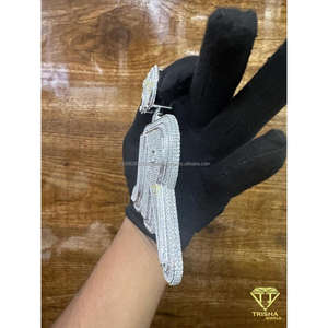 Pendentif personnalisé de luxe JR 319 avec lettres serties de diamants en argent sterling 925 avec diamants en moissanite de qualité supérieure - Product Image 6