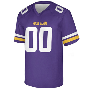 Jersey de Fútbol Americano Personalizado de Fábrica, Diseño de Equipo Impreso por Transferencia de Calor, Ropa de Entrenamiento Corta, 100% Poliéster, Color Personalizado - Product Image 1