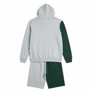 Conjunto de Sudadera con Capucha y Pantalones Cortos Urban Arsenal Color Block para Niños, Ropa Deportiva de Algodón, Estilo Urbano, Traje Casual de Dos Piezas para Otoño - Product Image 2