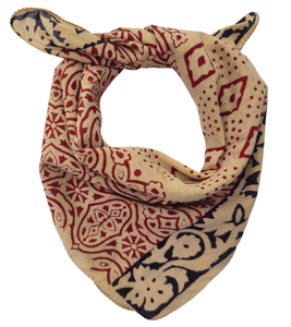 Boho Red Bandana Block Print Cotton Scarf Vintage <b>Style</b> <b>Head</b> Scarf Handmade Hair Bandana Festival Scarf Summer Scarf Women - Product Image 5