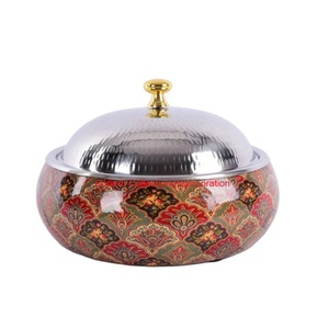 Dôme de chafing dish élégant en argent martelé, chauffe-plats de buffet de luxe, style arabe, ensemble de casseroles et marmites pour présentation de mariage - Product Image 5