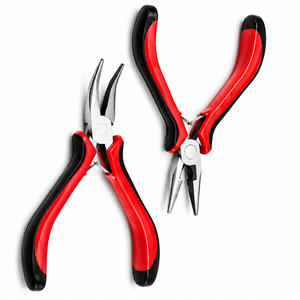 MANAN INSTRUMENTS Jewelry Needle Nose Bent Nose <b>Pliers</b> <b>Set</b> Stainless Steel Rectangle Shape for Wire Wrapping Beading DIY Jewelry - Product Image 1