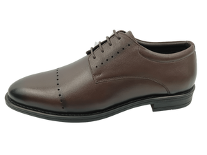 Zapatos Oxford de Cuero Marrón para Hombre, con Punta Puntiaguda, Cordones, Forro de Felpa Transpirable, Zapatos de Vestir para Oficina y Carrera, para Todas las Temporadas, Color Sólido, Suela de Goma - Product Image 2