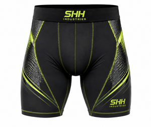 Custom Men <b>Compression</b> Shorts Black Green Sports Base Layer Gym Running Training Fitness Tights OEM Private Label Manufacturer - Product Image 1