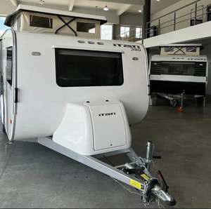 Roulotte compacte en forme de larme, petite caravane de voyage avec construction légère, cabine confortable, transport facile - Product Image 4
