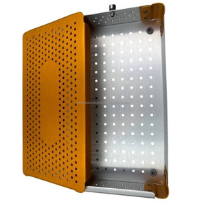 Medtrust Surgical Aluminum Surgical Sterilization Tray Box Gold Coated <b>Instrument</b> Sterilization Case Medical Storage Box - Product Image 5