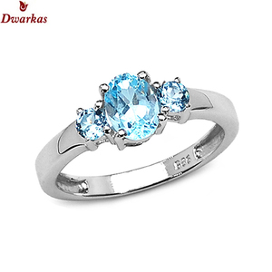 Supplies wholesale trendy high quality 925 sterling silver blue topaz <b>CZ</b> multi gemstone <b>ring</b> ready stock fashion fine jewelry - Product Image 5