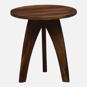 Wooden Side Table with Round Top and Tapered Legs Midcentury Design Freestanding Accent Furniture for Living Room Bedroom Home - Product Image 2