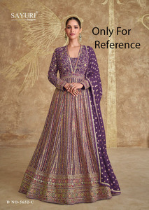 Robe Anarkali longue en Georgette lourde, infroissable, brodée, avec dupatta, de haute qualité, pour femme, idéale pour les mariages et les fêtes - Product Image 1
