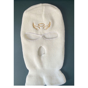 Masque Balaclava Unisexe en Acrylique avec Motif d'Ailes en Relief 56-58CM Style Personnage Vêtement Décontracté pour Adultes - Product Image 3