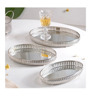 Plateau de service en aluminium de conception unique artisanat en métal pour les mariages et la mise en table plateau d'amélioration décoratif - Product Image 4