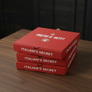 กล่องพิซซ่าพิมพ์ลายพรีเมียมแบบกำหนดเอง สำหรับบรรจุภัณฑ์พิซซ่า พร้อมโลโก้และดีไซน์แบรนด์ตามสั่ง - Product Image 2