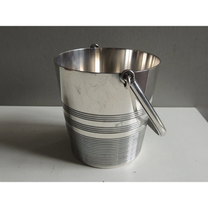 Round Simple Design Silver Color <b>Ice</b> Bucket With Handles Vintage Style Handmade Beverage <b>Cooler</b> Rust Resistant Bar Accessories - Product Image 3