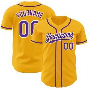 Wholesale Best Selling OMMIZ INDUSTRY Custom <b>Gold</b> Purple-White Authentic Baseball Jersey - Product Image 1