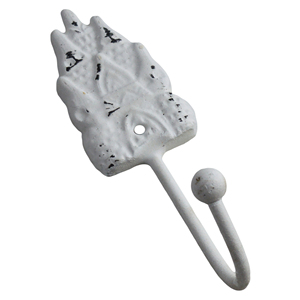 Royal Quality Cast Iron Wall Mounted Towel <b>Hooks</b> with Painted Finish White/<b>Black</b> Colors Modern Style for Home Bedroom Entryway - Product Image 1