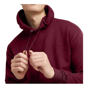 Sweat-shirts à capuche personnalisés pour hommes avec logo sur le devant, en mélange polyester/coton, tissu polaire respirant personnalisable en GSM, vente en gros - Product Image 2